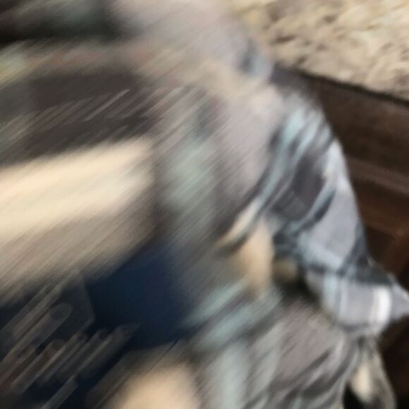 George Small Blue and Black Plaid Flannel Button Down Shirt - Picture 6 of 8